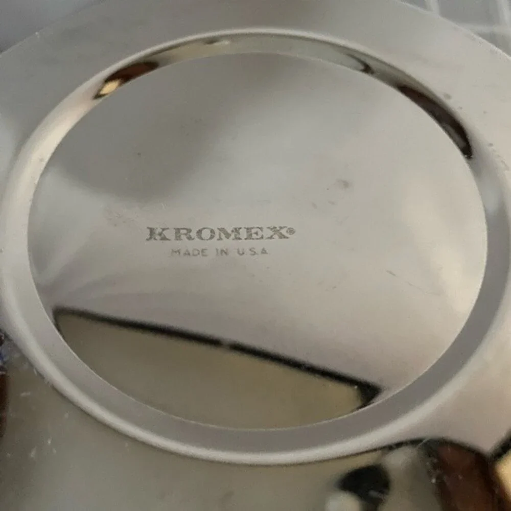 MCM Kromex Vintage Faux Crocodile & Chrome Ice Champagne Bucket
